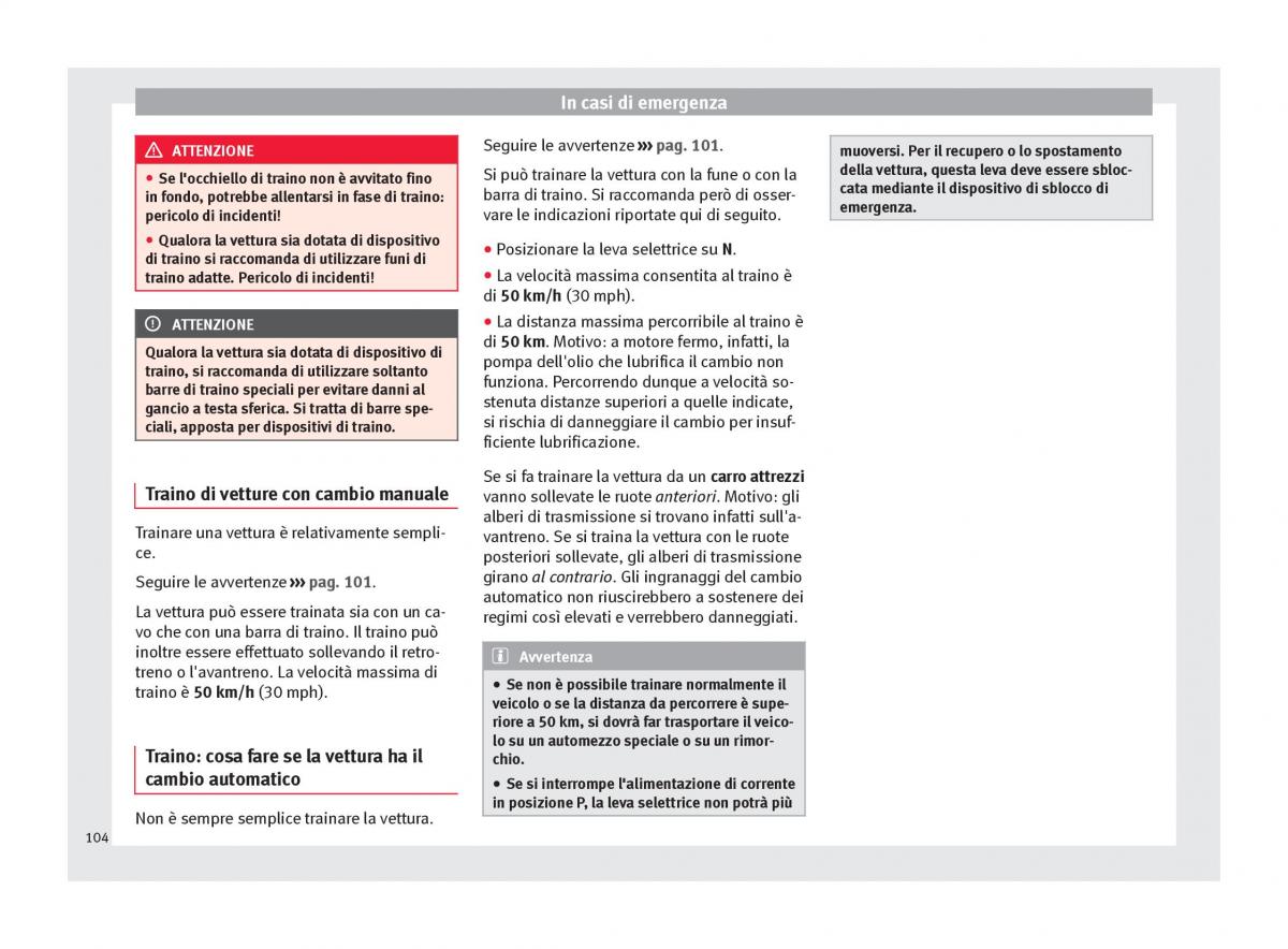 Seat Arona manuale del proprietario / page 106