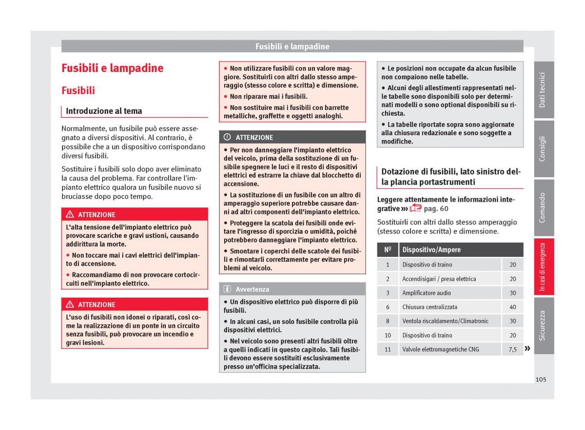 Seat Arona manuale del proprietario / page 107