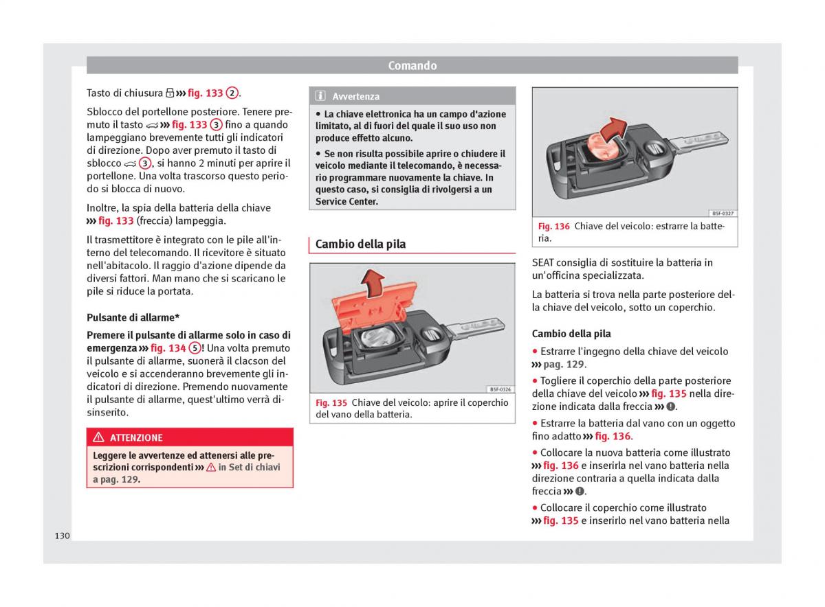 Seat Arona manuale del proprietario / page 132