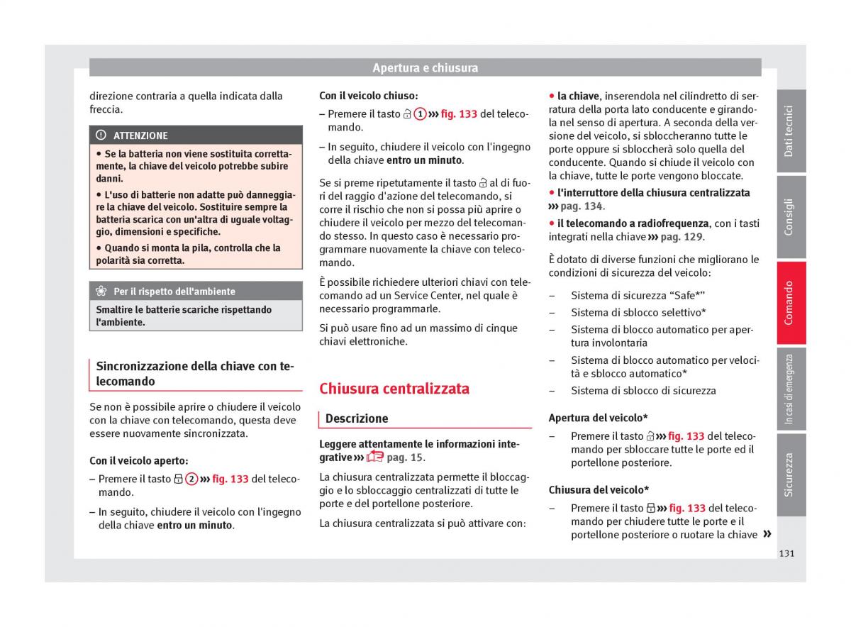 Seat Arona manuale del proprietario / page 133