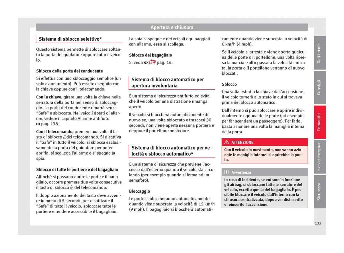 Seat Arona manuale del proprietario / page 135