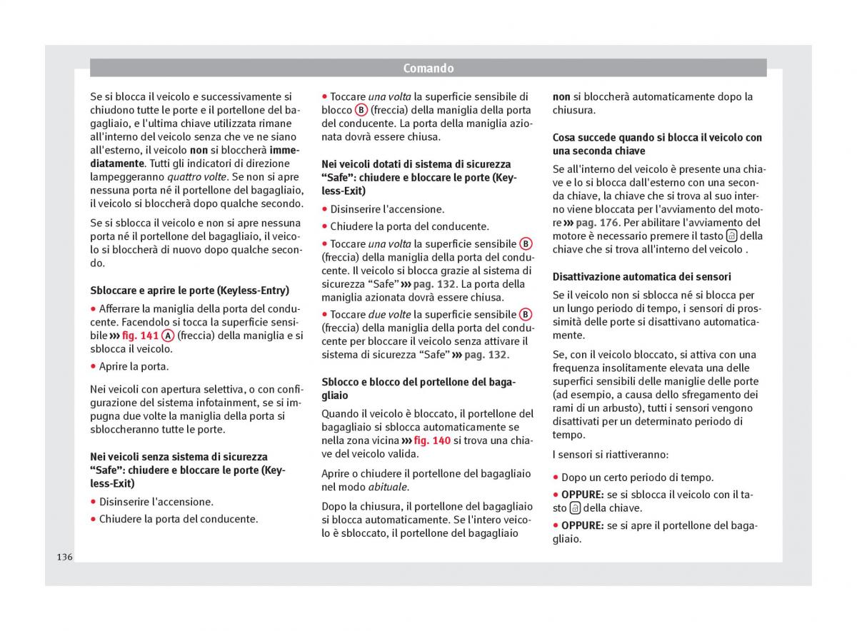 Seat Arona manuale del proprietario / page 138