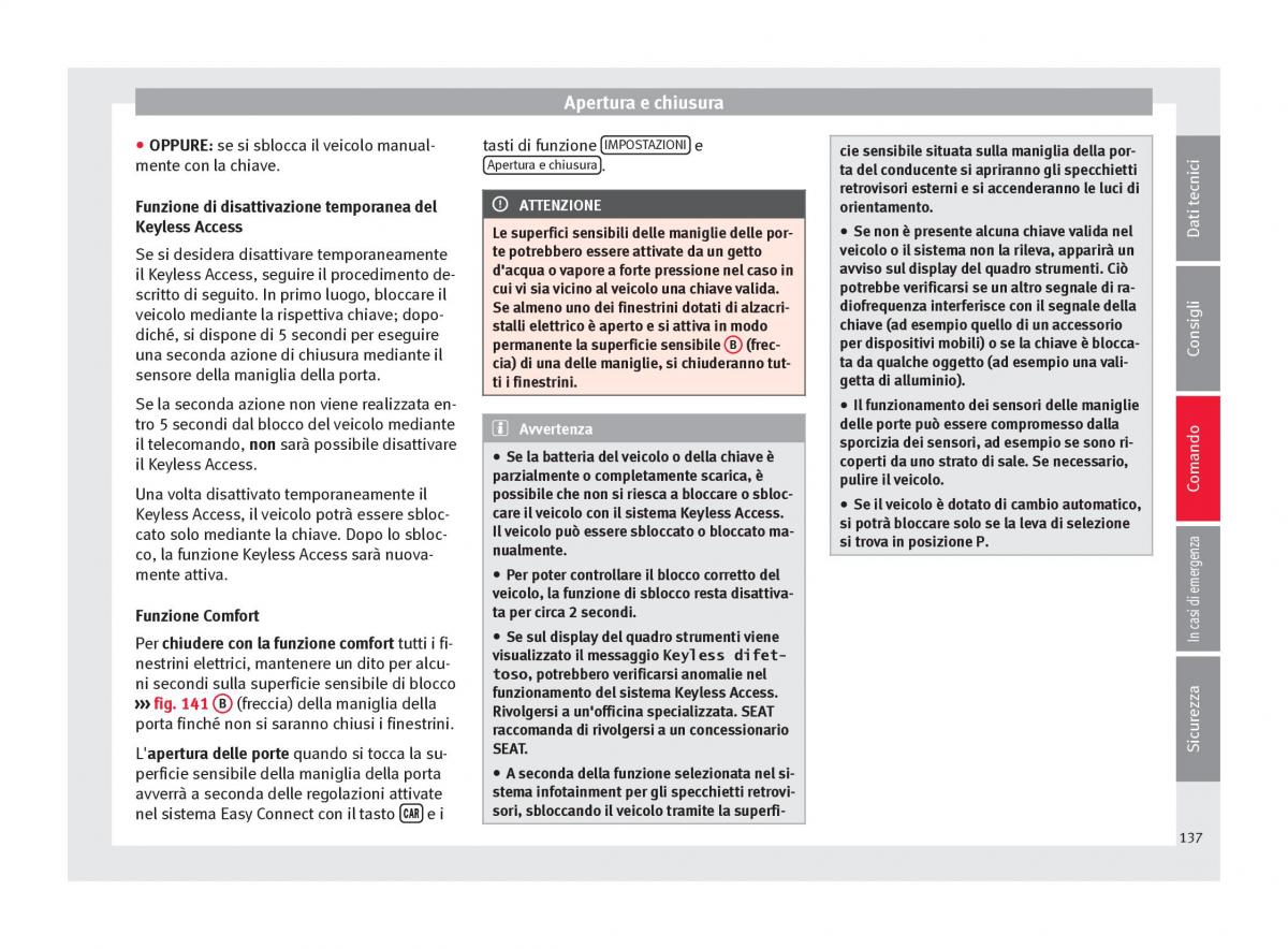 Seat Arona manuale del proprietario / page 139