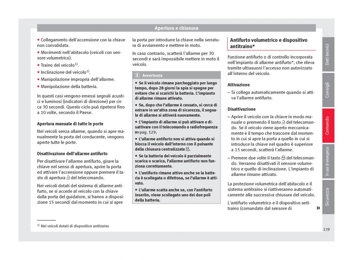 Seat Arona manuale del proprietario / page 141