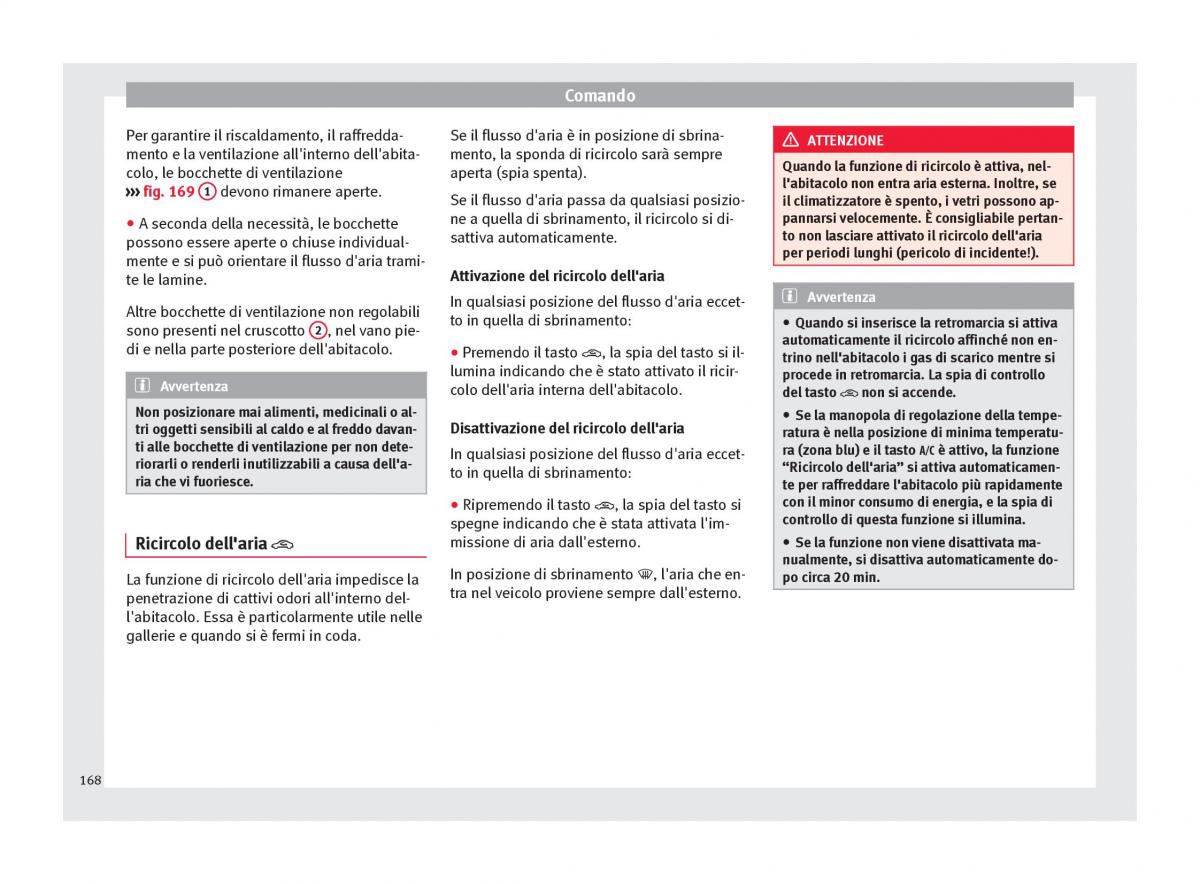 Seat Arona manuale del proprietario / page 170