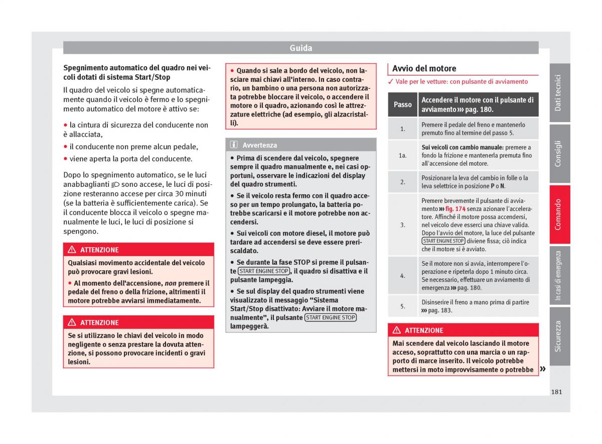 Seat Arona manuale del proprietario / page 183