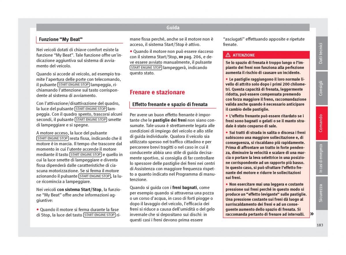 Seat Arona manuale del proprietario / page 185