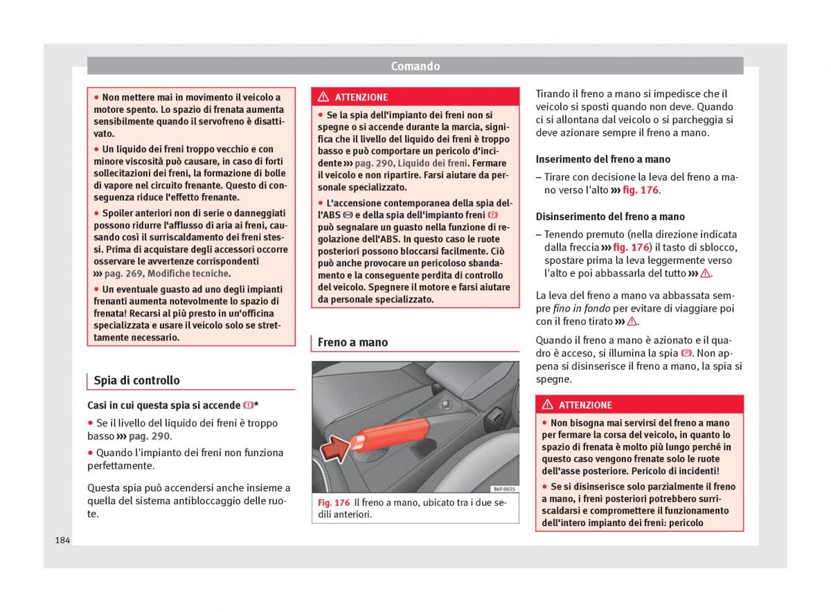 Seat Arona manuale del proprietario / page 186