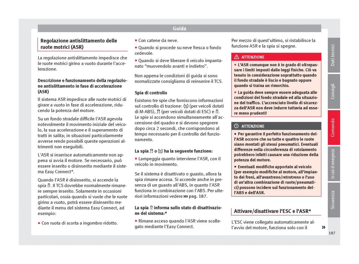 Seat Arona manuale del proprietario / page 189