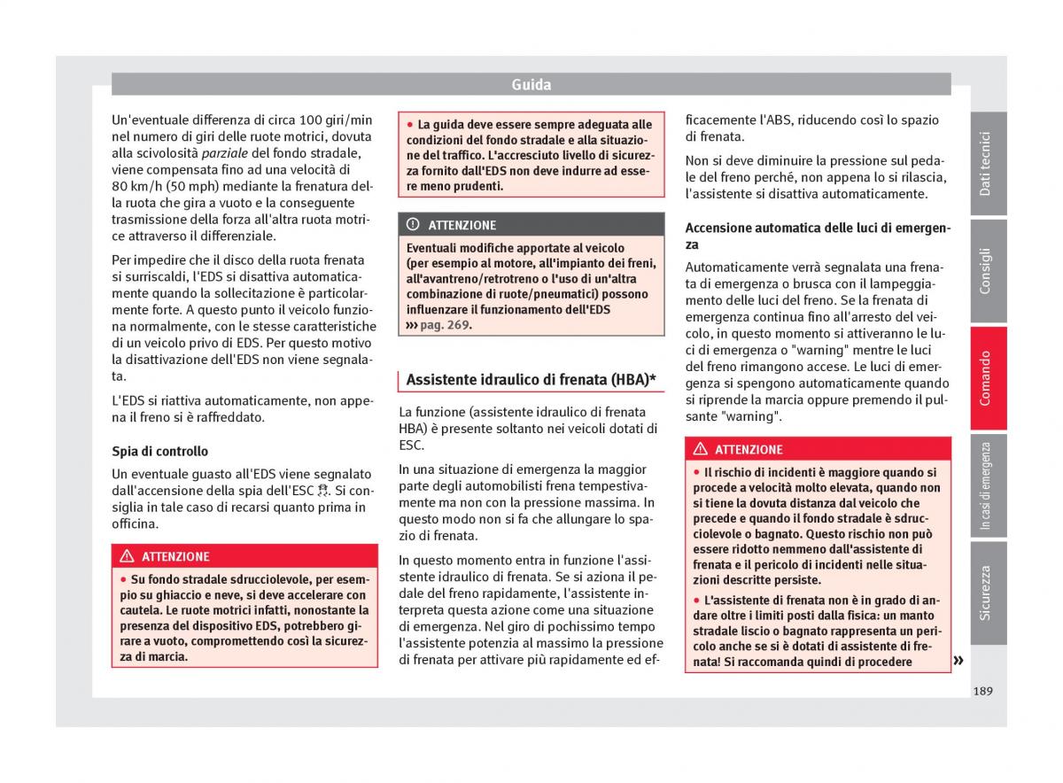 Seat Arona manuale del proprietario / page 191