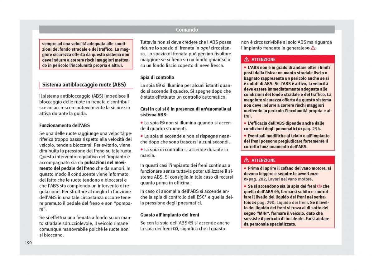 Seat Arona manuale del proprietario / page 192