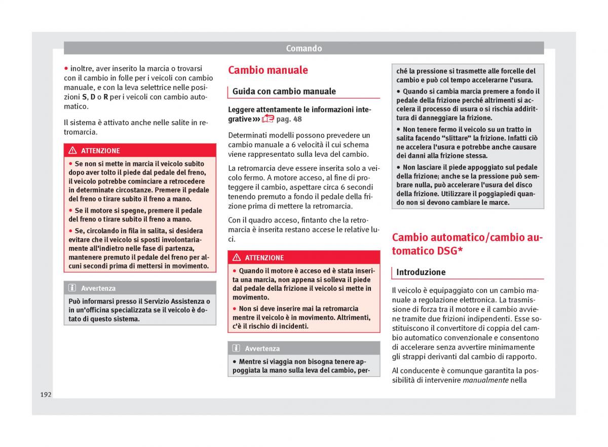 Seat Arona manuale del proprietario / page 194