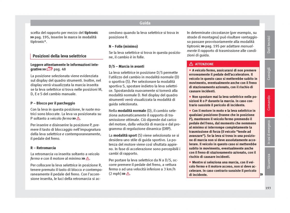 Seat Arona manuale del proprietario / page 195