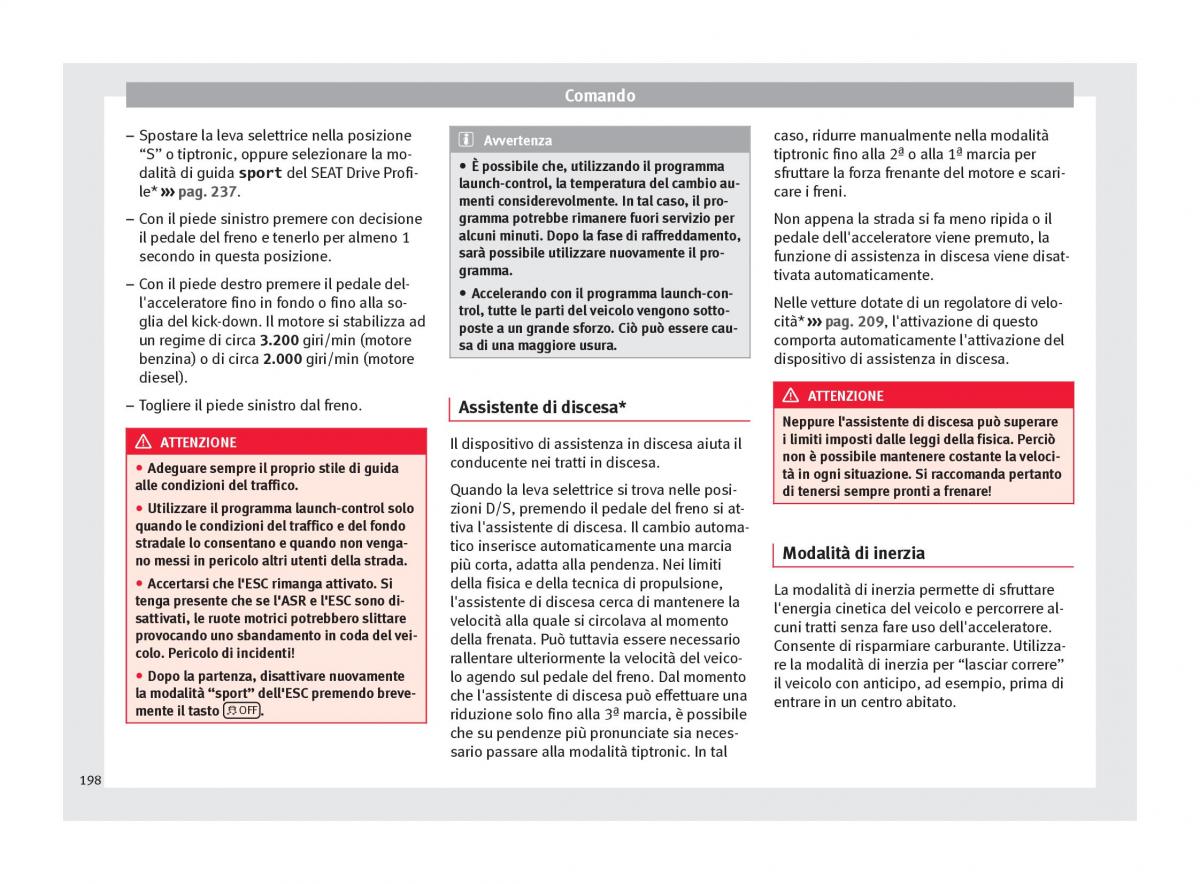 Seat Arona manuale del proprietario / page 200