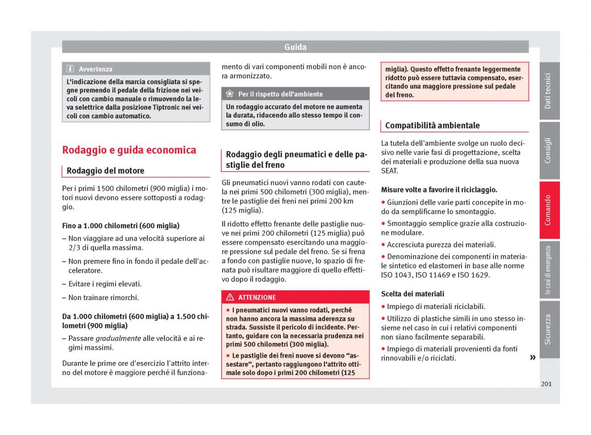 Seat Arona manuale del proprietario / page 203