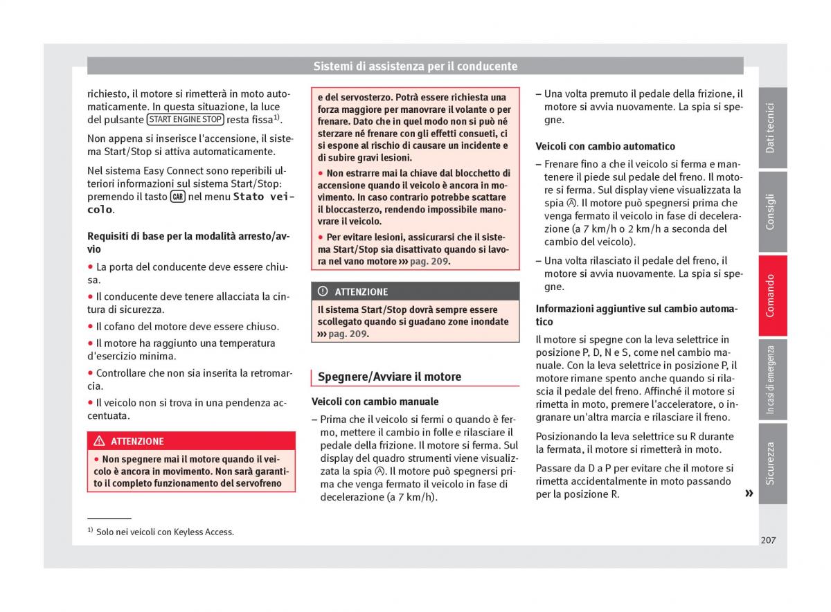 Seat Arona manuale del proprietario / page 209