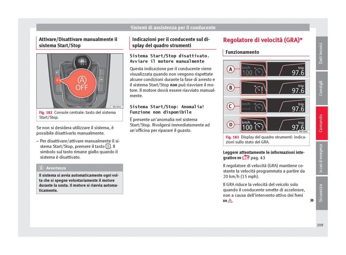 Seat Arona manuale del proprietario / page 211