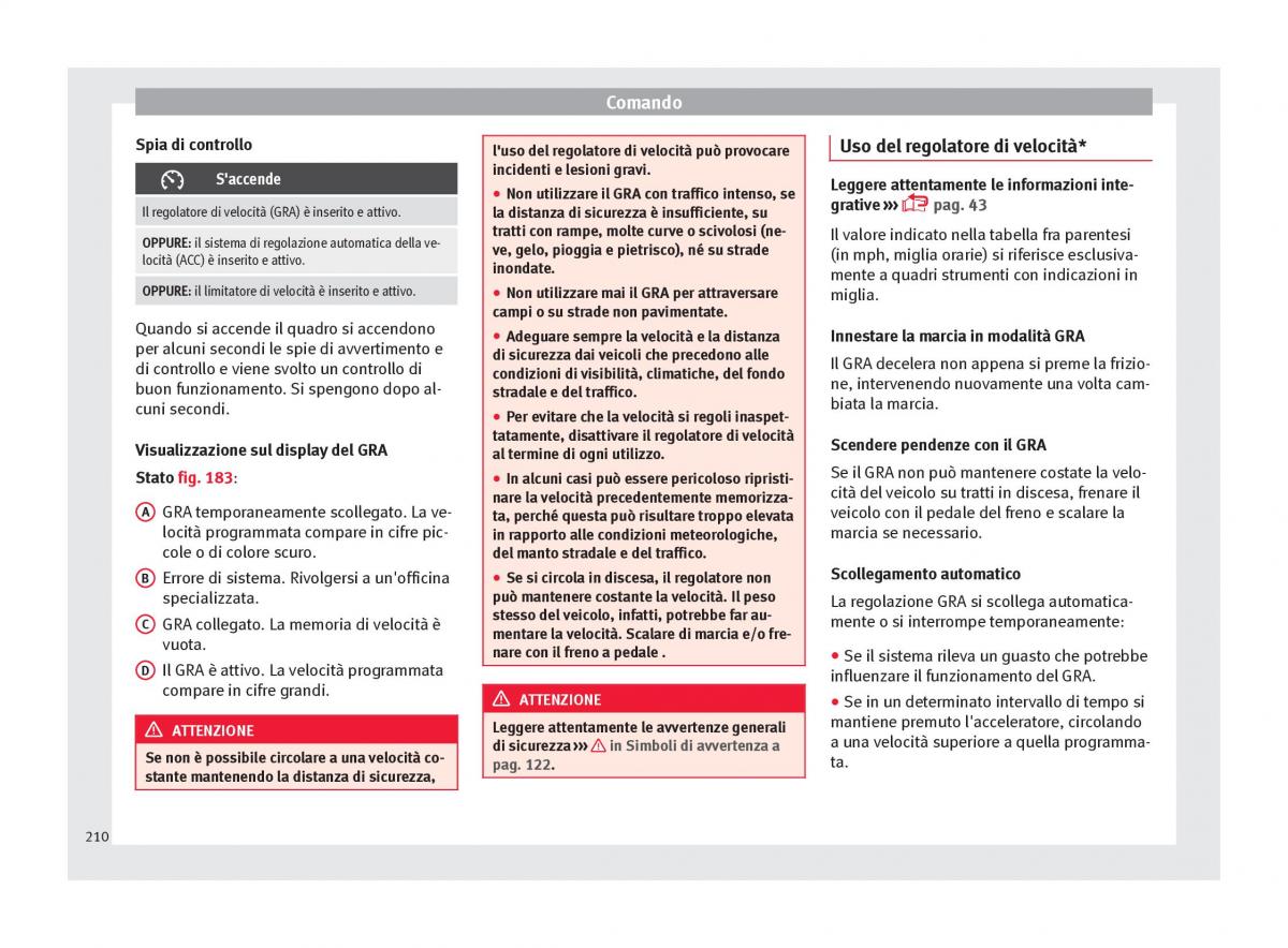 Seat Arona manuale del proprietario / page 212