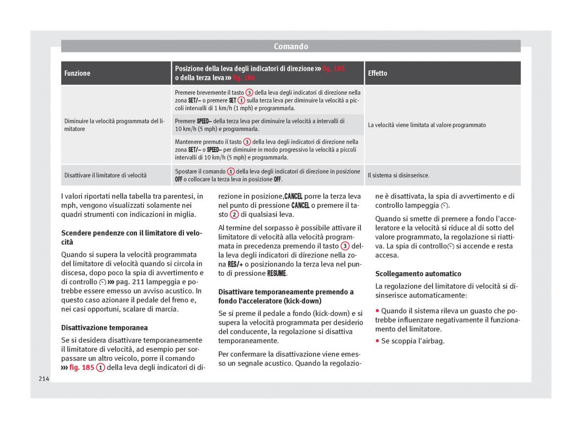 Seat Arona manuale del proprietario / page 216