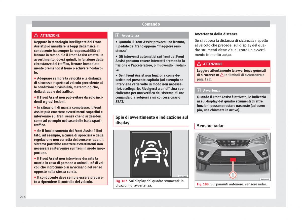 Seat Arona manuale del proprietario / page 218