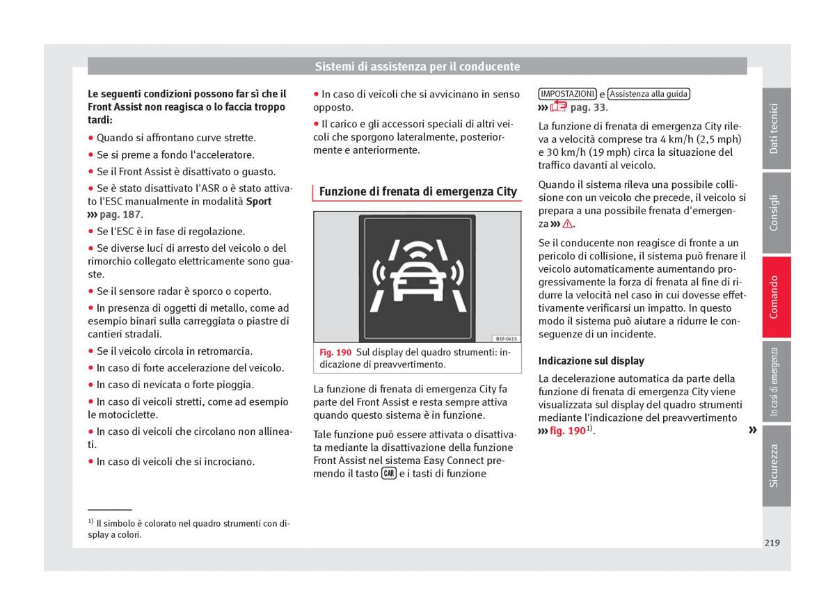 Seat Arona manuale del proprietario / page 221