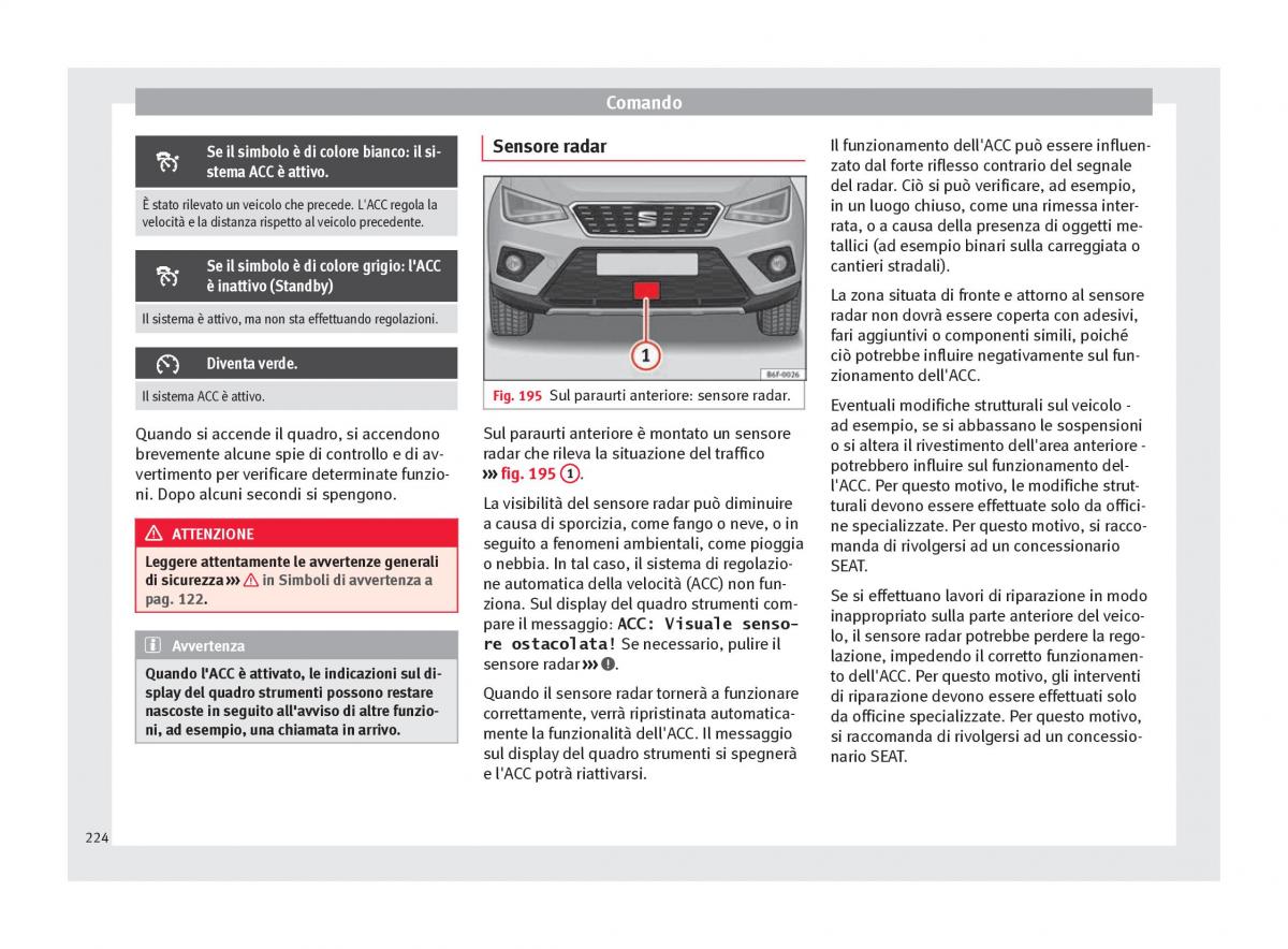 Seat Arona manuale del proprietario / page 226