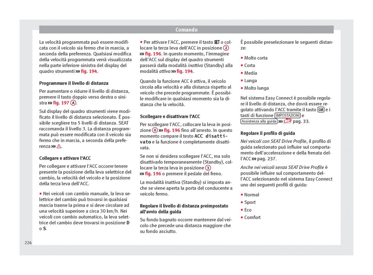 Seat Arona manuale del proprietario / page 228