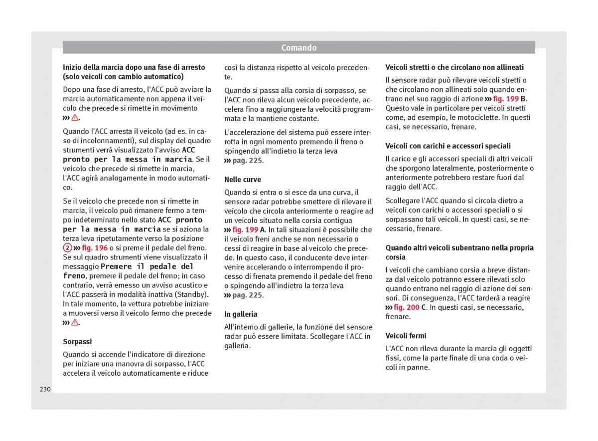 Seat Arona manuale del proprietario / page 232