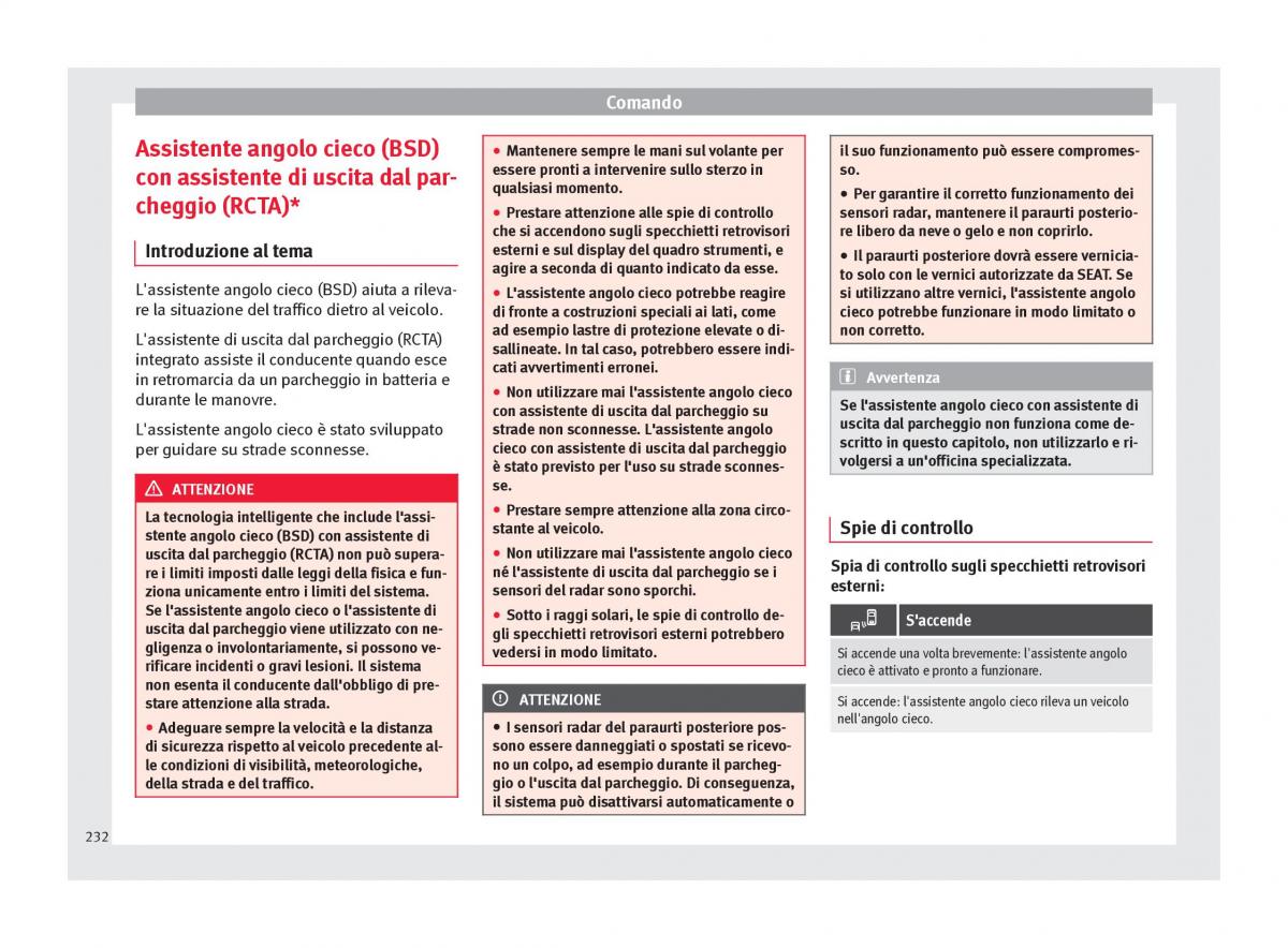 Seat Arona manuale del proprietario / page 234