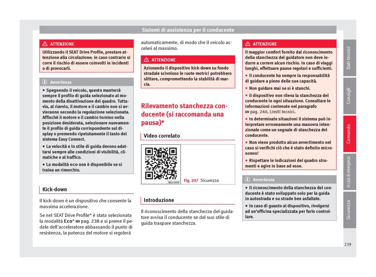 Seat Arona manuale del proprietario / page 241