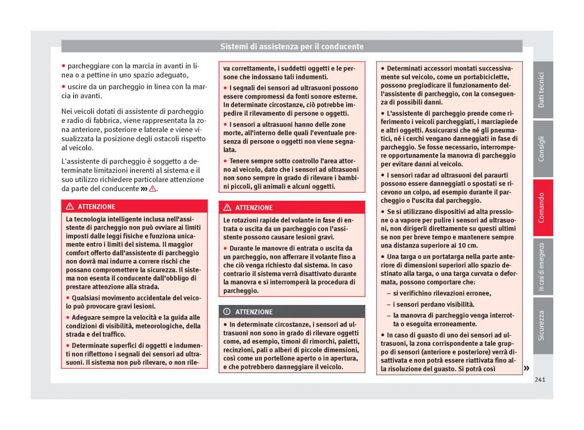 Seat Arona manuale del proprietario / page 243