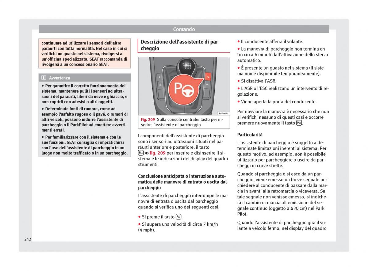 Seat Arona manuale del proprietario / page 244