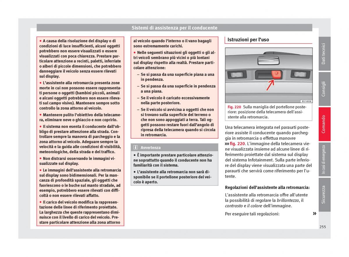 Seat Arona manuale del proprietario / page 257