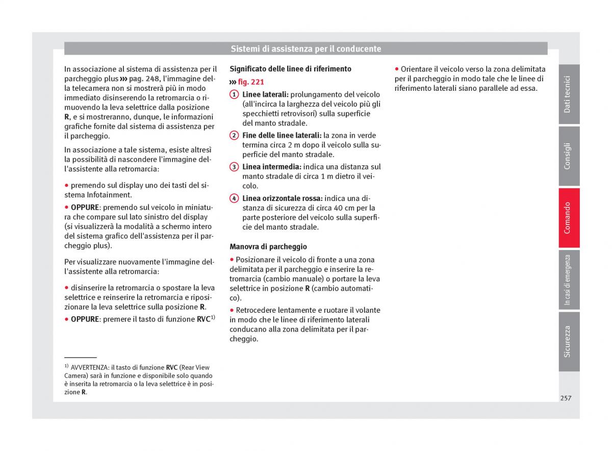 Seat Arona manuale del proprietario / page 259