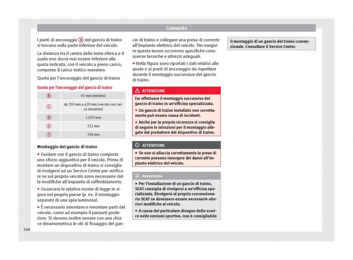 Seat Arona manuale del proprietario / page 270