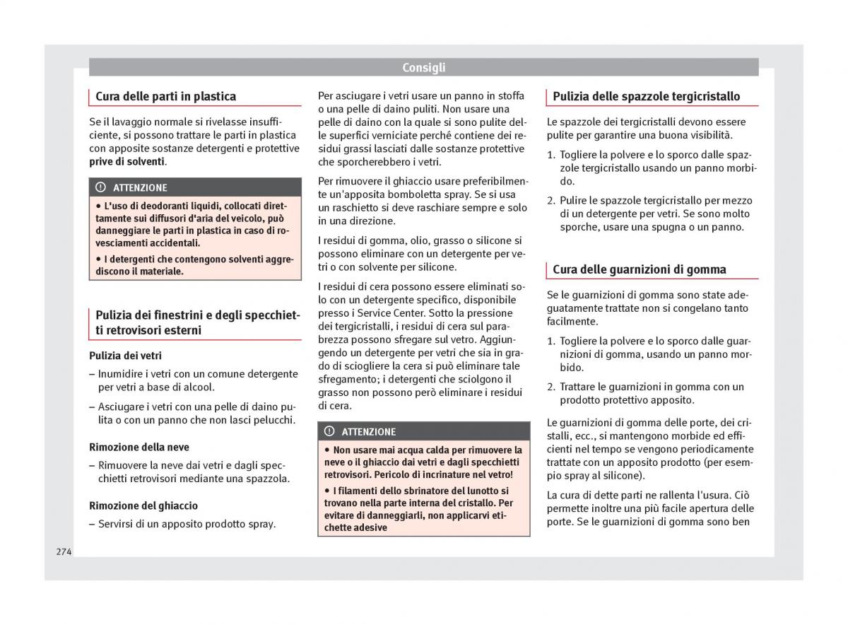 Seat Arona manuale del proprietario / page 276