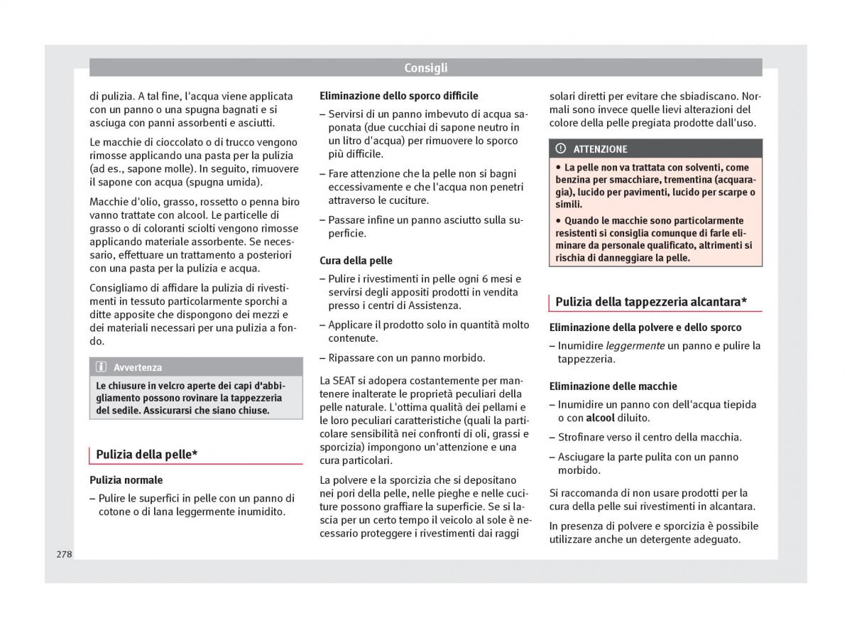 Seat Arona manuale del proprietario / page 280