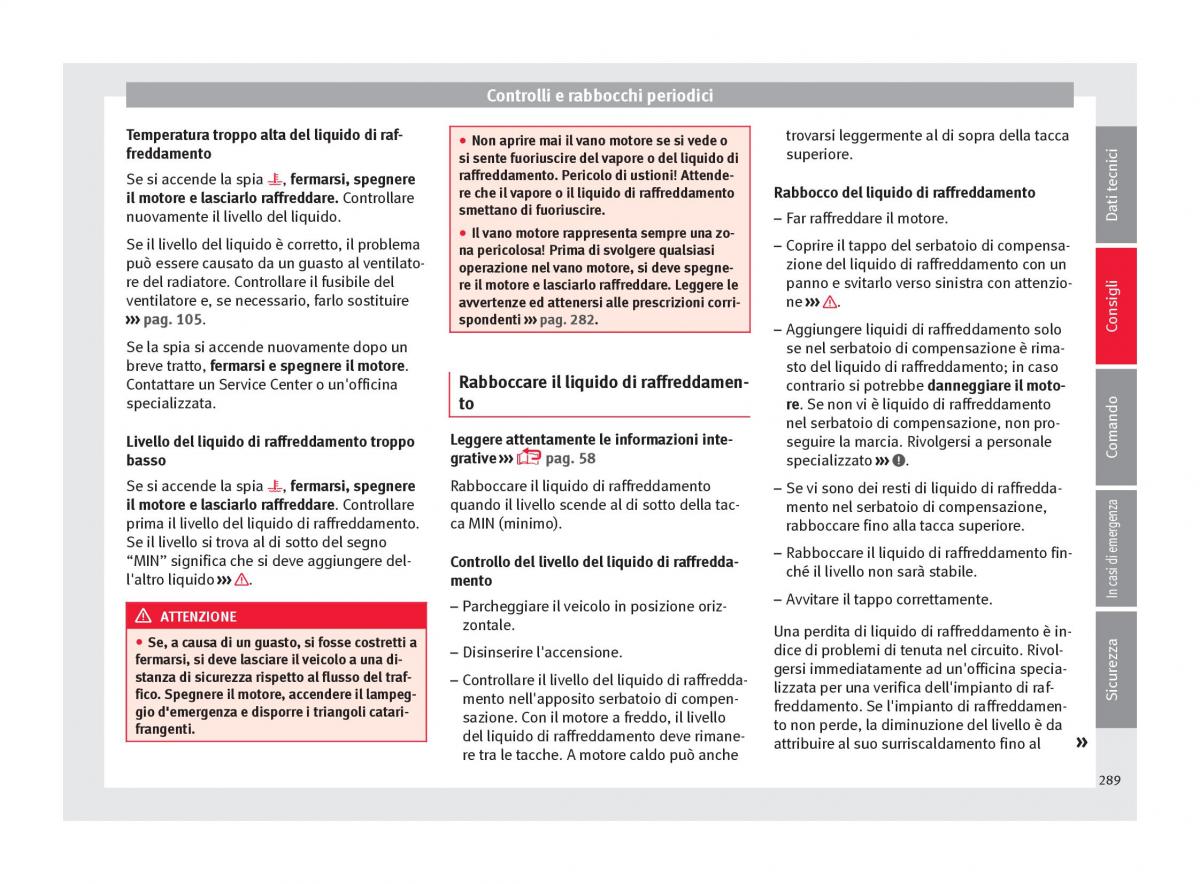 Seat Arona manuale del proprietario / page 291