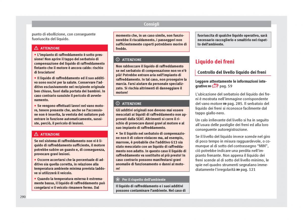 Seat Arona manuale del proprietario / page 292