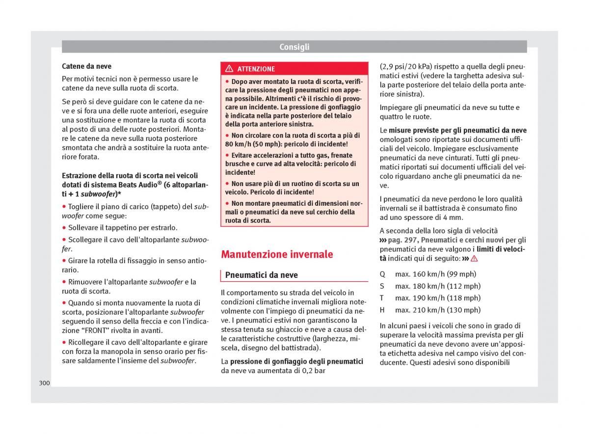 Seat Arona manuale del proprietario / page 302