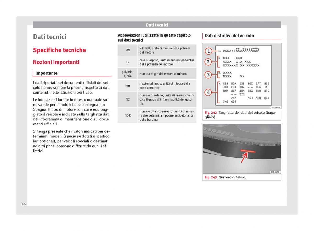 Seat Arona manuale del proprietario / page 304