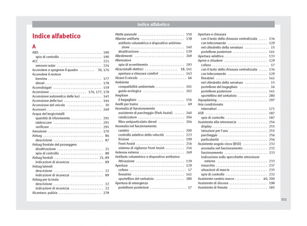 Seat Arona manuale del proprietario / page 313