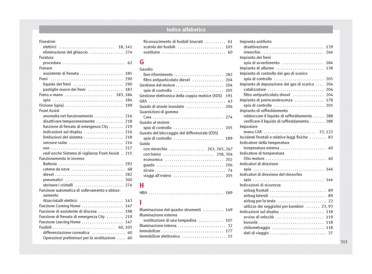 Seat Arona manuale del proprietario / page 317