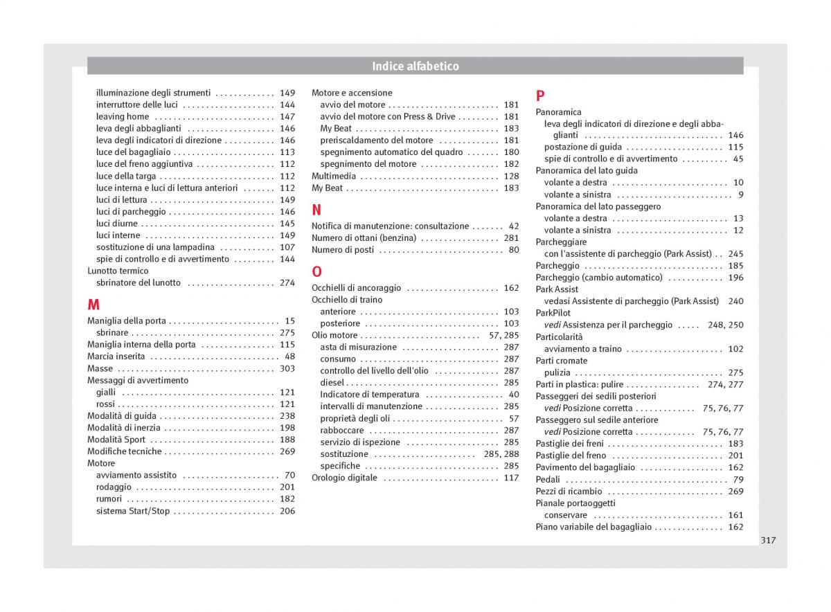 Seat Arona manuale del proprietario / page 319