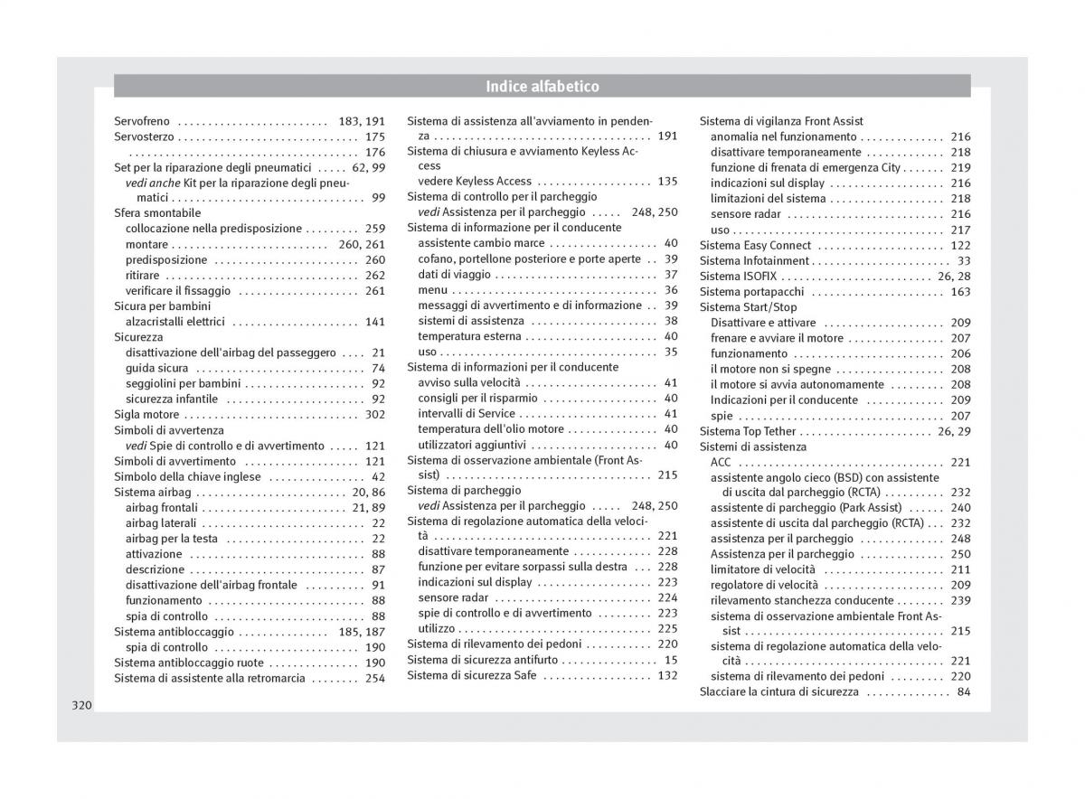 Seat Arona manuale del proprietario / page 322