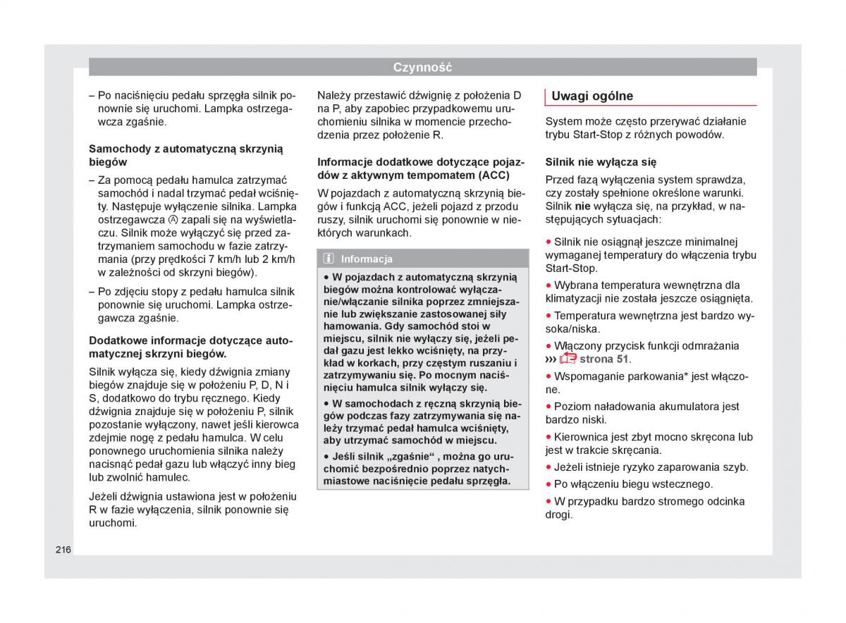 Seat Arona instrukcja obslugi / page 218