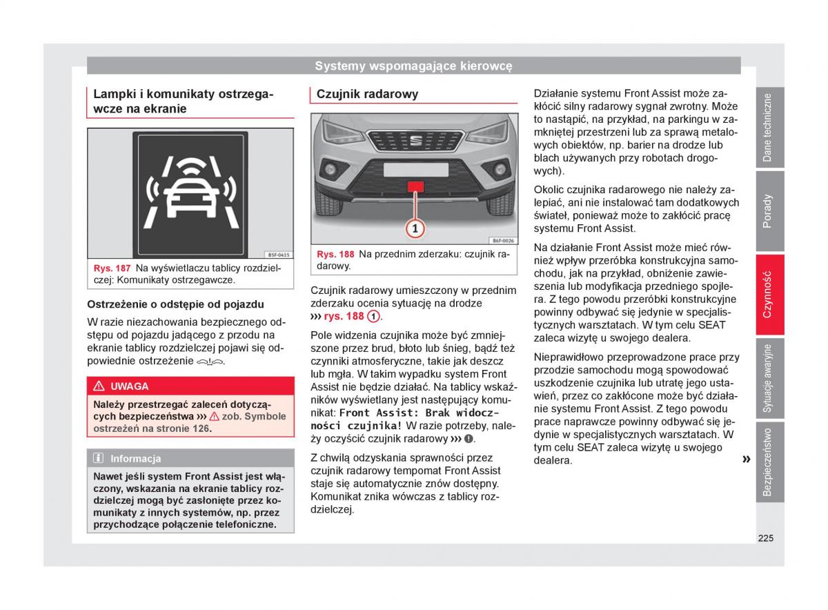 Seat Arona instrukcja obslugi / page 227