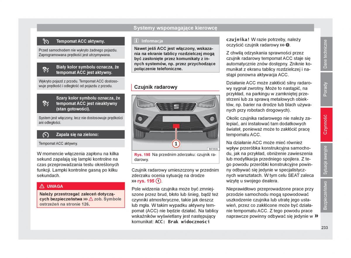 Seat Arona instrukcja obslugi / page 235