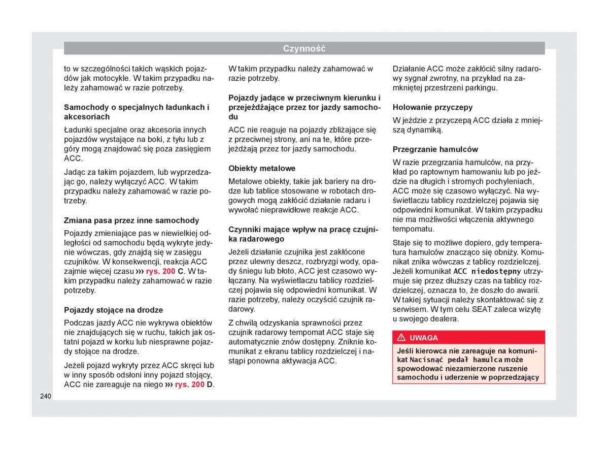 Seat Arona instrukcja obslugi / page 242