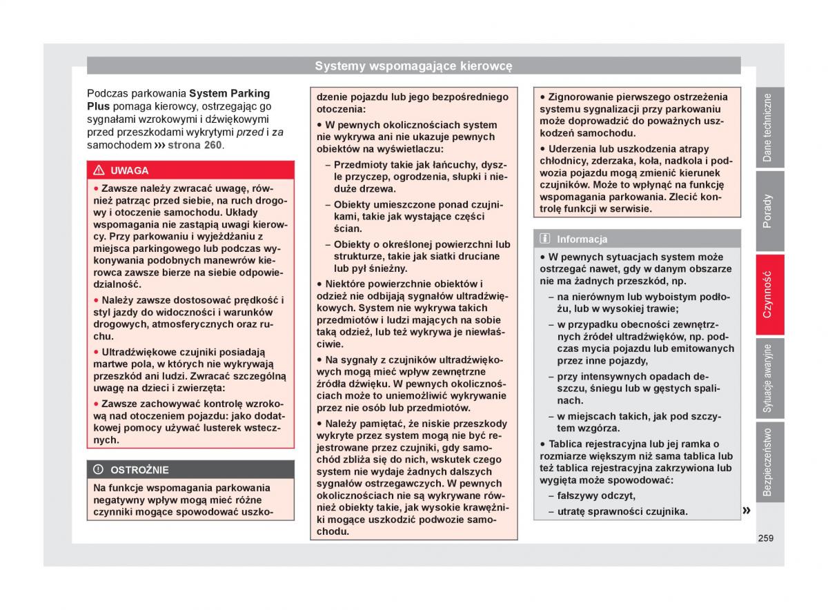 Seat Arona instrukcja obslugi / page 261